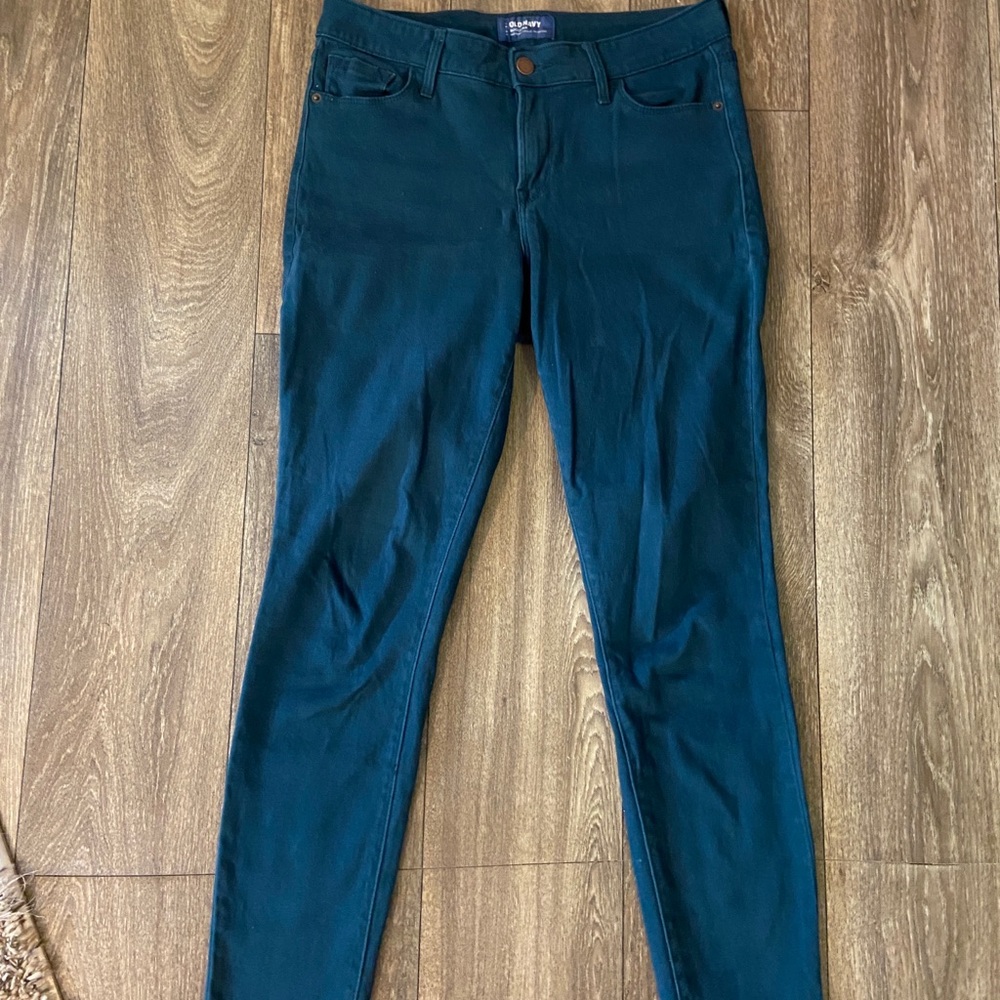 Old Navy mid rise teal rockstar jeans - size 4 or 6